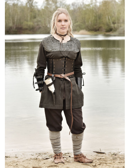 Leder-Bustier mit Innenlage aus...