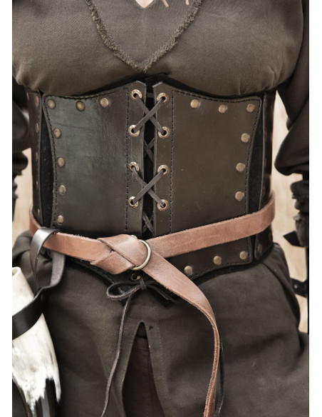 Leder-Bustier mit Innenlage aus...