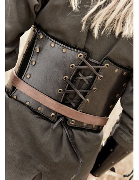 Leder-Bustier mit Innenlage aus...