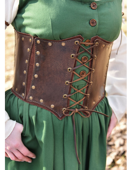 Leder-Bustier mit Innenlage aus...