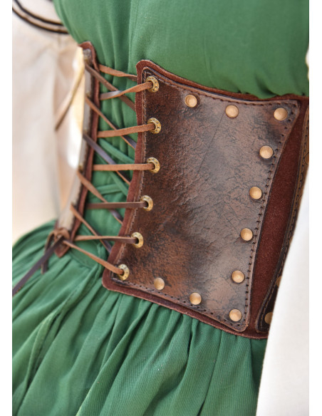 Leder-Bustier mit Innenlage aus...