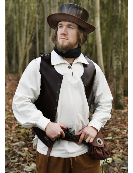 Mittelalterlicher Lederschirm mit... Mittelalterlicher Lederschirm mit...