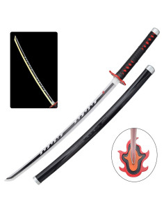 Katana Tanjirou Kamado fuego de Demon Slayer en Bambú con...