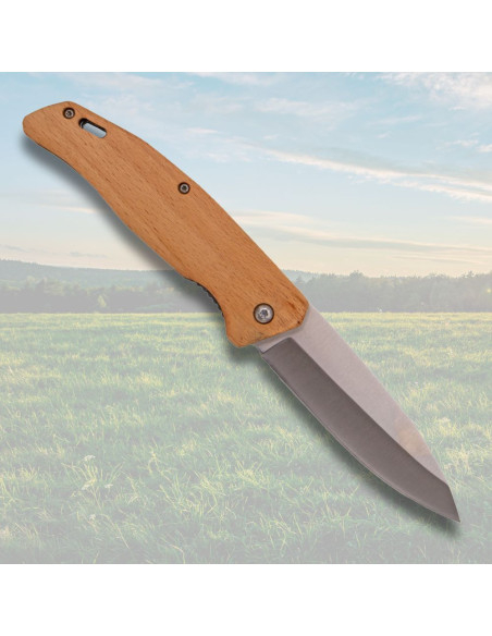 Navaja de campo Third, mango madera arce