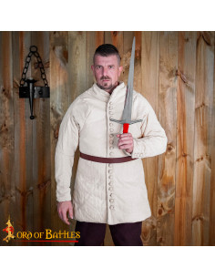 Middeleeuws gewatteerd gambeson type 6 met knoop vooraan,... 2