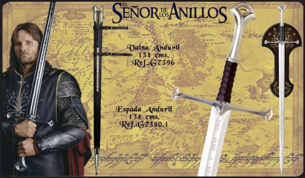 Espada Anduril 610x356 custom - Spade de "Il Signore degli Anelli"