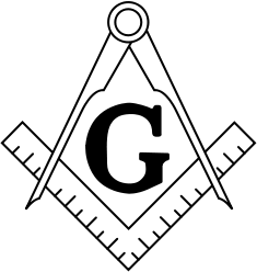 Símbolo masones, escuadra y compás