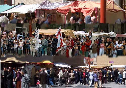 Paradas medievales en mercado de época