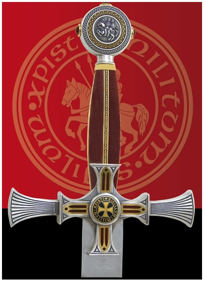 Espada Templaria Damasquinada