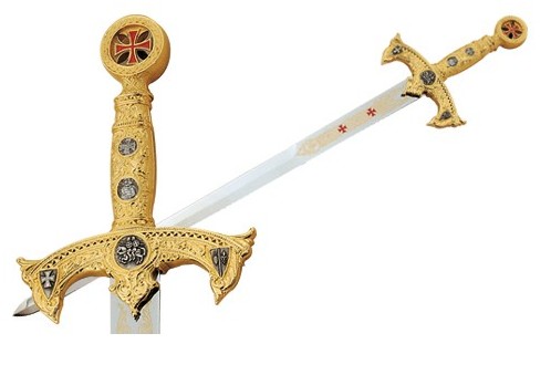 Espada de los Templarios en Oro - Espadas Templarias