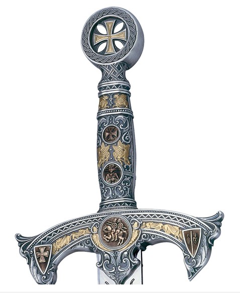 Espada de los Templarios en Plata - Magníficas Espadas Toledanas
