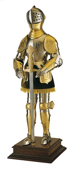 Armadura dorada mediana 61 cms. decoración - La armadura en la época medieval
