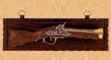 Cuadro con trabuco medieval sobre plafón de madera 450x246 custom - Historia de la pistola medieval