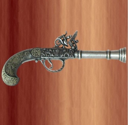 Pistola Lucknow pavonada finales del siglo XVIII 430x419 custom - Pistolas de Pedernal