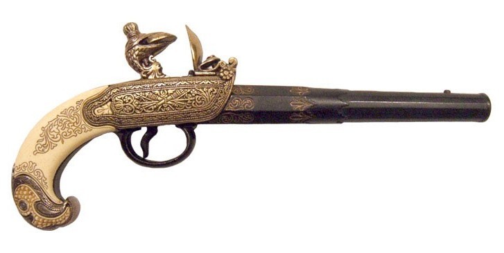 Pistola rusa fabricada en Tula siglo XVIII - Asce medievali decorative e funzionali