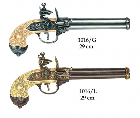 RÉPLICA DECORATIVA PISTOLA ITALIANA DE 3 CAÑONES FABRICADA POR LORENZONI 1680 450x380 custom - Historia de la pistola medieval
