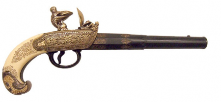 RÉPLICA DECORATIVA PISTOLA RUSA FABRICADA EN TULA SIGLO XVIII 450x209 custom - Historia de la pistola medieval