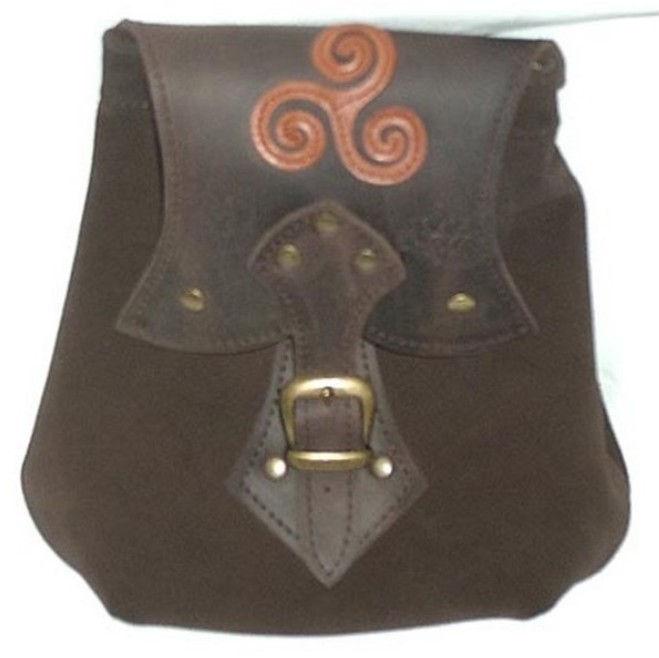 Bolsa Celta marrón trisquel - Fiestas Celtas