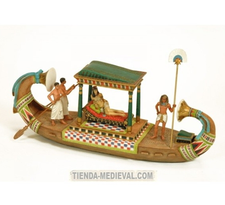 Figura Cleopatra viajando en barca - Preciosas figuras egipcias para decorar