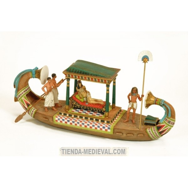 figura cleopatra viajando en barca - Faraones y reinas de Egipto