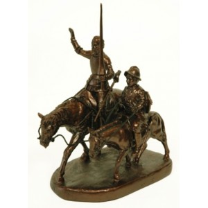 figuras de don quijote y sancho panza a caballo - La Espada de Don Quijote