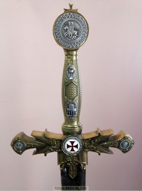 Espada Templaria decorada - Espadas de los Caballeros Templarios