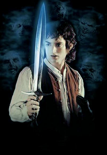 El encuentro del Hobbit Bilbo y la espada