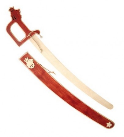 Espada cabeza de león en madera para niños1