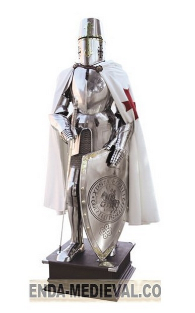 Armadura Caballero Templario con escudo