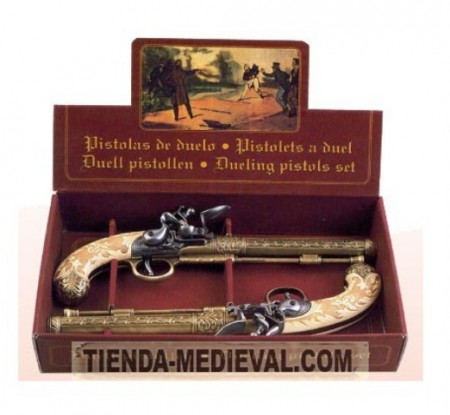 SET 2 PISTOLAS DE DUELO ACABADOS EN LATÓN 450x415 - Réplicas de pistolas antiguas de duelo