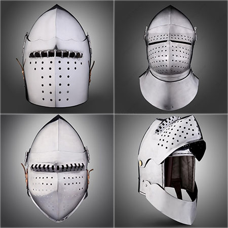 Modelos de bacinete - Tipos de cascos medievales