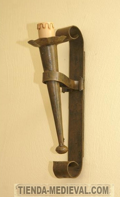 Aplique antorcha de forja 48 cms - Forja Medieval: apliques, lámparas, antorchas ...