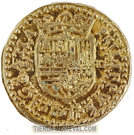 MONEDA DOBLON DORADA 445x450 - Réplicas de monedas medievales