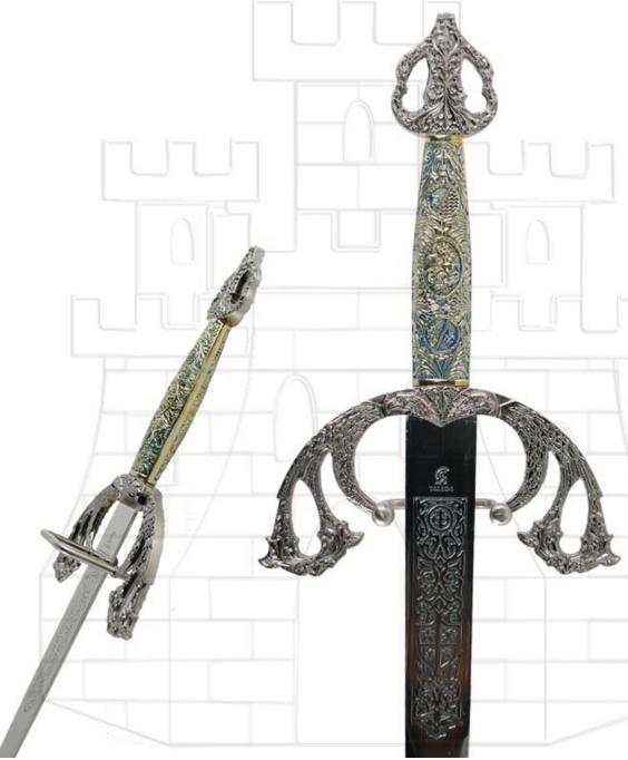 Espada Tizona Cid con puño cincelado - Espadas Tizona y Colada del Cid Campeador