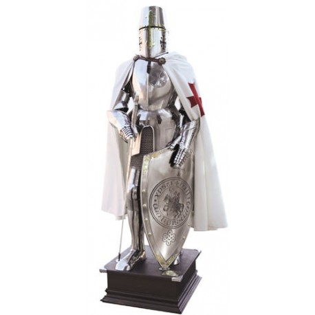 armadura de los caballeros templarios con cruz en el pecho - Armaduras guerreros ecuestres en miniatura