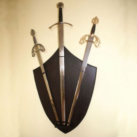 panoplia para colgar 3 espadas 450x450 - Soportes para espadas