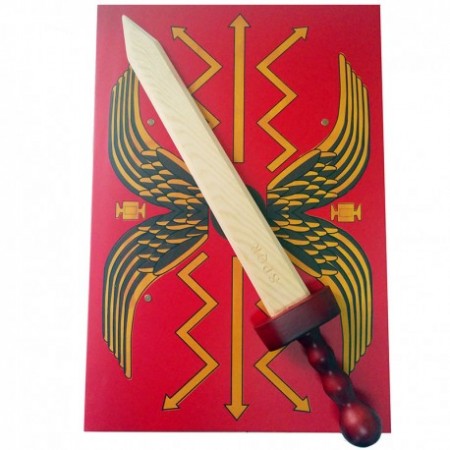set espada y escudo romano para ninos 450x450 - Armería medieval para juegos infantiles