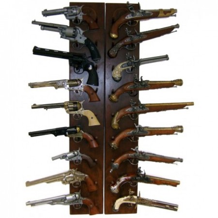 soporte doble para colgar 18 piezas 450x450 - Soportes y expositores para espadas, katanas y pistolas