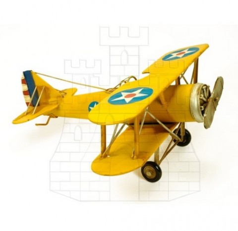 Miniatura avión amarillo primera guerra mundial