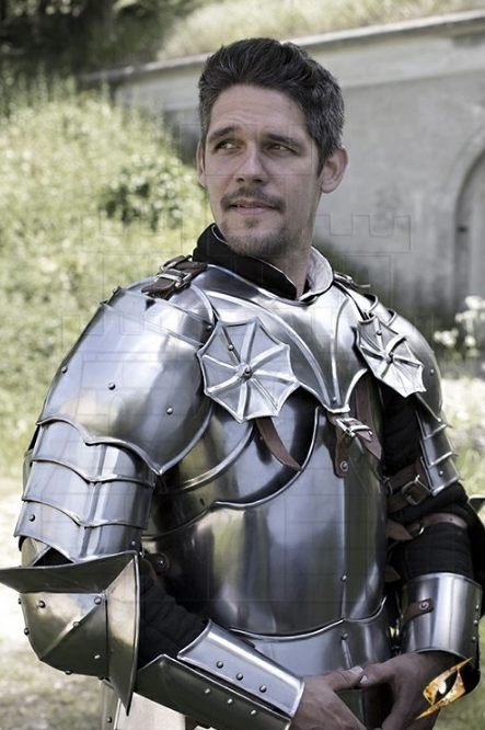 Hombreras y Gorjal gótico - Protección medieval de cuello y hombros guerrero medioevo