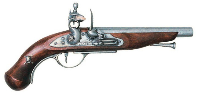 Pistola pirata francesa, siglo XVIII