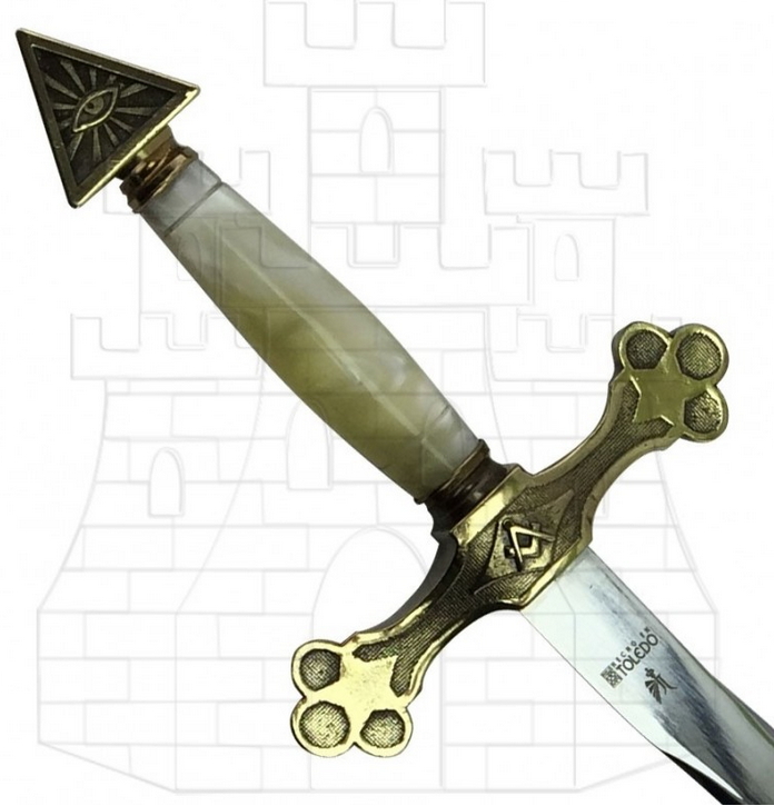 Espada Logia Masónica flamígera empuñadura - Espadas de Masones