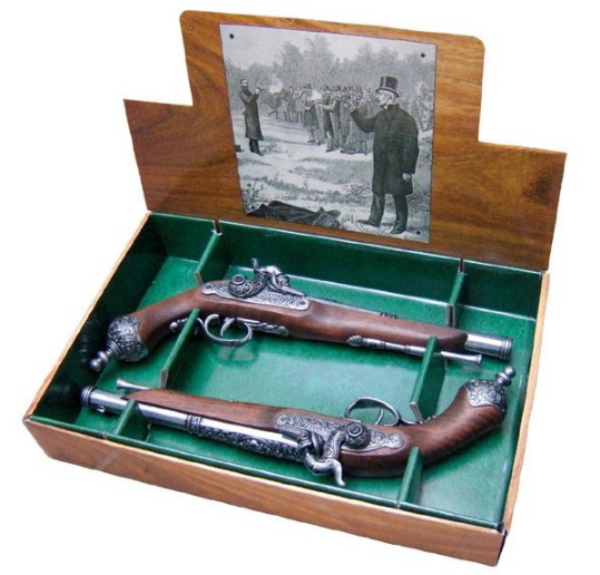 Set 2 pistolas italianas de duelo 1825 - Réplicas de pistolas antiguas de duelo