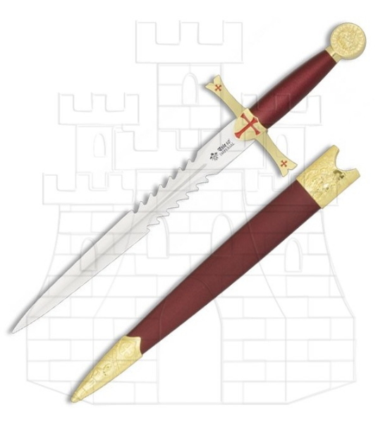 Daga Templaria con vaina - Dagas, navajas y cuchillos templarios
