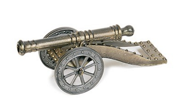 Cañón s. XVIII metal - Ariete medieval en miniatura