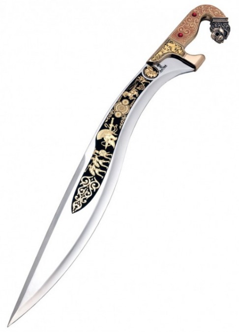 Espada damasquinada Alejandro Magno 515x675 - Artesanía de Toledo