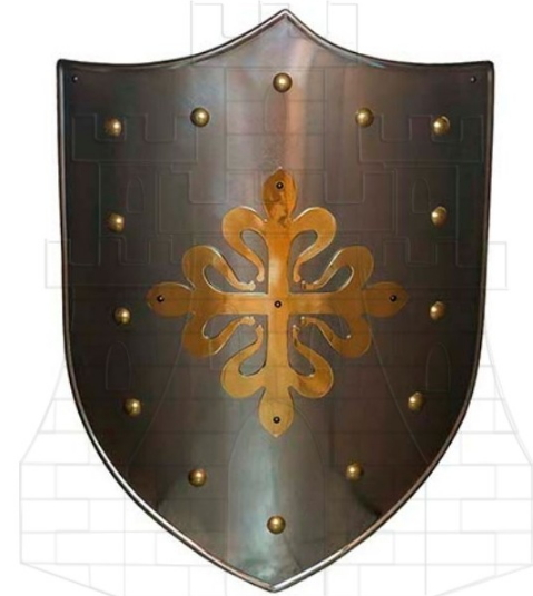 Escudo Cruz Calatravos latonado - Comprar armaduras, cascos y escudos medievales