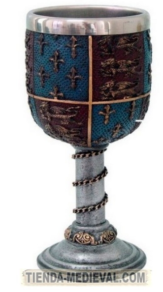 Cáliz medieval Ricardo Corazón de León - Cáliz decorativo de los Caballeros Templarios