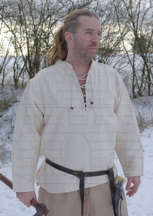 Camisa medieval gruesa cordones - Vestiti medievali per uomini e donne