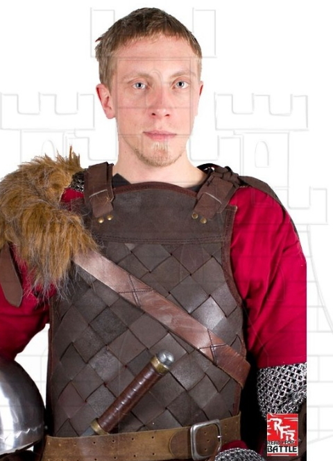 Armadura vikinga en cuero - Ropa Medieval hombres, mujeres y niños